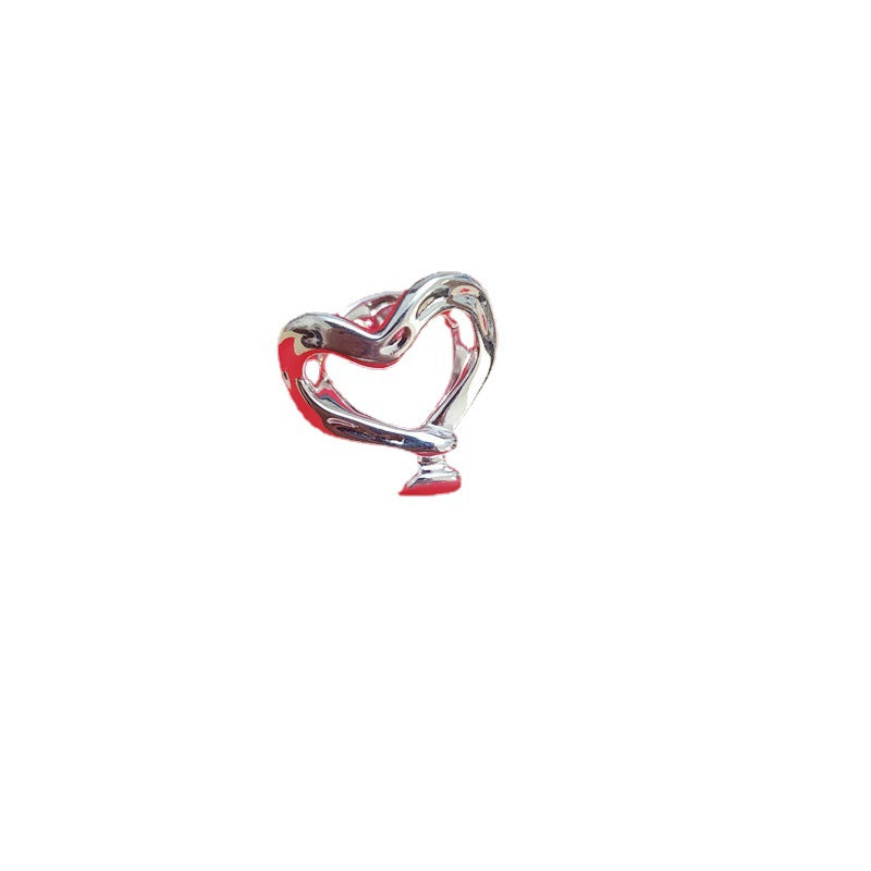 Silver Plated Heart Shape Rings - Unisex Fashion Jewelry Gift