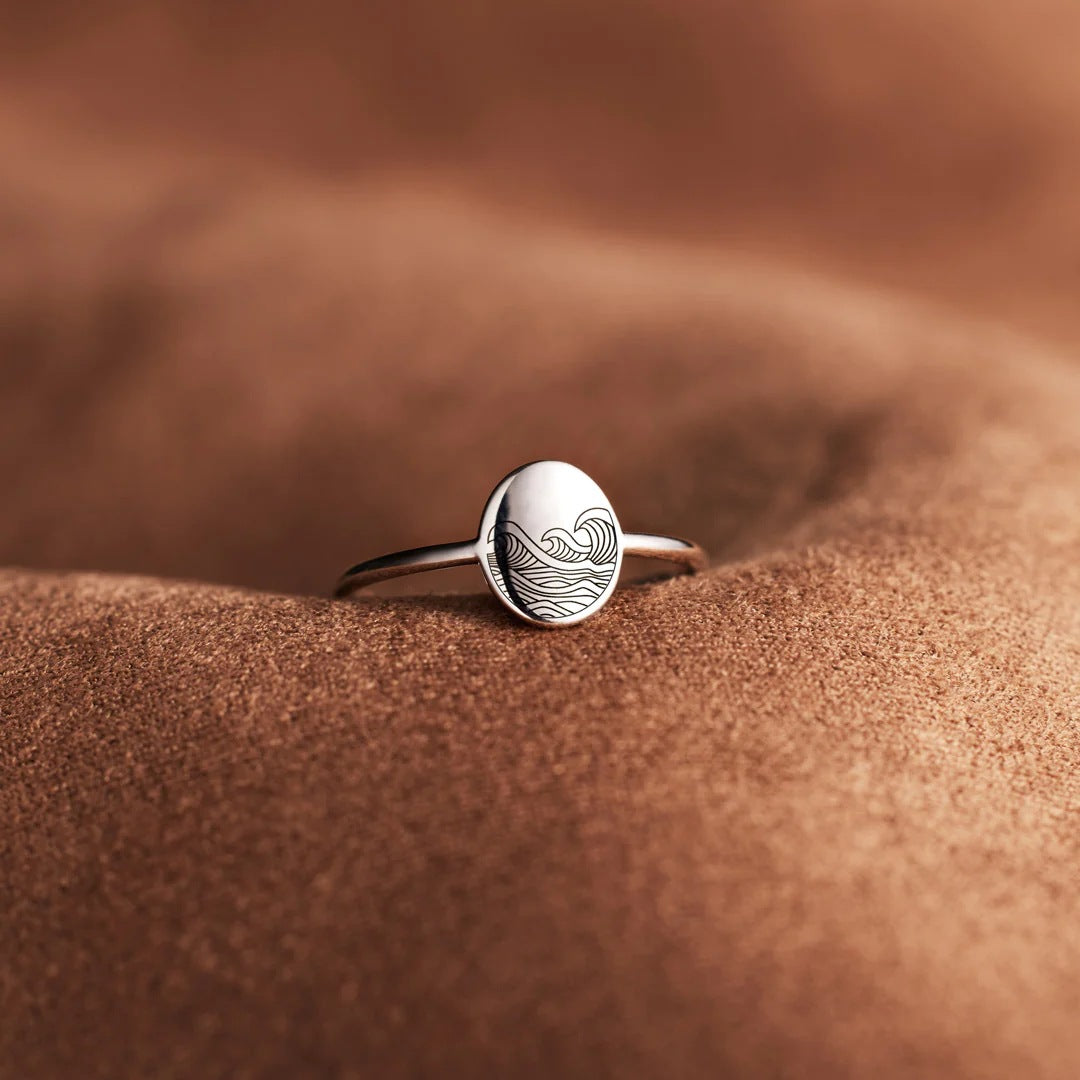 Sterling Silver Wave Design Statement Ring