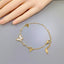 Sweet Butterfly 18K Gold Plated Titanium Steel Bracelet with Rhinestones and Shell Inlay