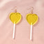 Sweet Candy Color Heart Lollipop Earrings