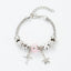 Sweet Geometric Star Beaded Floral Love Bracelet in Titanium Steel