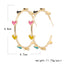 Sweet Heart Shape Alloy Hoop Earrings 1 Pair