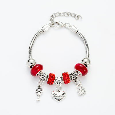 Sweet Heart Bohemian Beaded Charm Bracelet Set