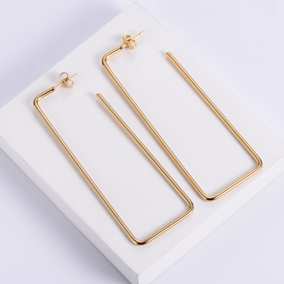 Titanium Steel Square and Round Fashion Earrings for Women