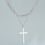 Trendy Cross Double Layer Twin Necklace with Cuban Chain for Men