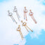 Twist Ball Ear Bone Stud Stainless Steel Rod Color Zircon Stud Earring