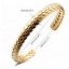 Twisted Wire Open Adjustable Stainless Steel Bangle Bracelet