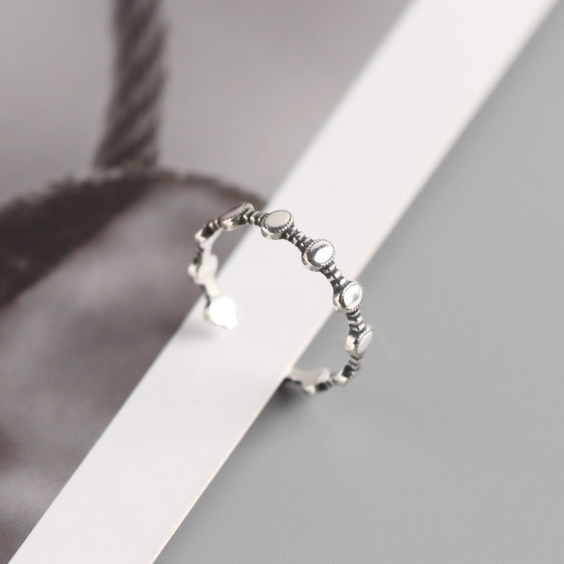 Korean Style S925 Sterling Silver Geometric Ins Fashion Index & Little Finger Ring for Women