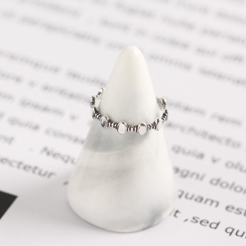 Korean Style S925 Sterling Silver Geometric Ins Fashion Index & Little Finger Ring for Women