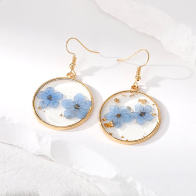 Vacation Floral Resin Epoxy Daisy Drop Earrings for Women