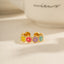 Vacation Enamel Daisy Adjustable 18K Gold Plated Stainless Steel Ring