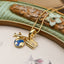 Vacation Streetwear Earth Airplane Copper Enamel Plating Inlay Zircon 18K Gold Plated Pendant Necklace