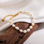 Vacation Sweet Stainless Steel Beaded Freshwater Pearl 18K Gold Plated Bracelets