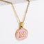 Valentine's Day Birthday Gift Round Pendant Shell Letter Necklace