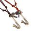 Vintage Cowhide Rope Alloy Musical Instrument Necklace Sweater Chain Long Fashion Jewelry