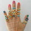 Vintage Oil Painting Devil's Eye Gold Plated Fashion Ring