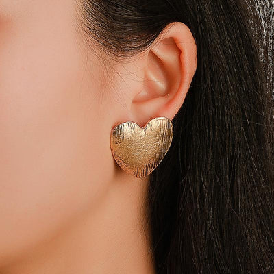 Vintage Matte Heart Heart Love Earrings NHCU146551