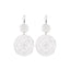 Vintage Geometric Carved Disc Drop Earrings