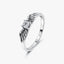Vintage Angel Wings Sterling Silver Zircon Inlay Adjustable Ring