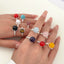 Vintage Style 14K Gold Plated Copper Ring with Natural Stone Beads