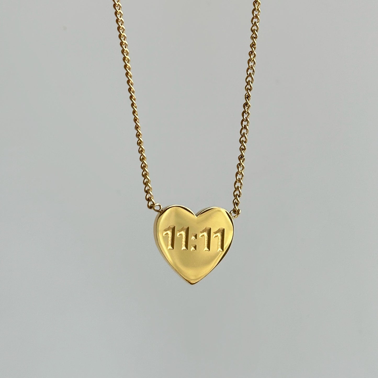 Vintage Style Commute Number Heart Shape Stainless Steel Plating 18K Gold Plated Pendant Necklace