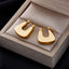 Vintage Geometric Titanium Steel Gold Plated U-Shape Drop Earrings