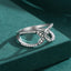 Vintage Style Leaf Sterling Silver Plating Inlay Zircon Rings