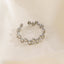 Vintage Geometric Oval Adjustable Stainless Steel Open Ring - 18K Gold Plated