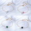Vintage Green Heart Titanium Steel Zircon Bracelet 24K Gold Plated