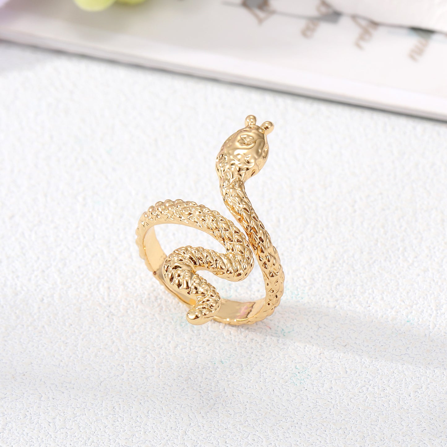 Vintage Snake Adjustable Stainless Steel Open Ring