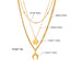Vintage Style Star Moon Stainless Steel Layered Necklaces Gold Plated Stainless Steel Necklaces