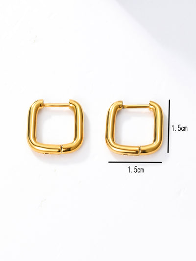 18K Gold Plated Geometric Square Hoop Earrings