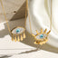 Wholesale 1 Piece Classic Style Devil'S Eye Titanium Steel 18K Gold Plated Shell Pendant Necklace