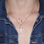 Alloy Double Moon Hexagon Crystal Pendant Necklace - Fashion Simple Clavicle Chain