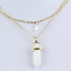 Alloy Double Moon Hexagon Crystal Pendant Necklace - Fashion Simple Clavicle Chain