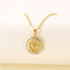 Wholesale Artistic Geometric Circle Flower Stainless Steel Titanium Steel 18K Gold Plated Zircon Pendant Necklace