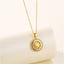 Wholesale Artistic Geometric Circle Flower Stainless Steel Titanium Steel 18K Gold Plated Zircon Pendant Necklace