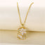 Wholesale Artistic Geometric Circle Flower Stainless Steel Titanium Steel 18K Gold Plated Zircon Pendant Necklace