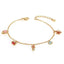 18K Gold Ocean Animal Dinosaur Charm Bracelets and Anklets