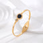 Classic Roman Numeral Gold Plated Titanium Steel Bangle with Rhinestones and White Shell Accent