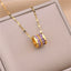 Wholesale Elegant Geometric Titanium Steel Zircon Pendant Necklace