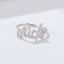 Elegant Sterling Silver Zircon Letter Ring for Women