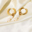 18K Gold-Plated Double Freshwater Pearl Pendant Earrings