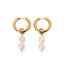 18K Gold-Plated Double Freshwater Pearl Pendant Earrings