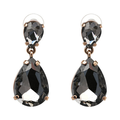 Fashion Alloy Crystal Drop-shaped Pendant Earrings