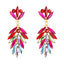 Wholesale Fashion Alloy Rhinestone Leaf and Floral Drop Earrings