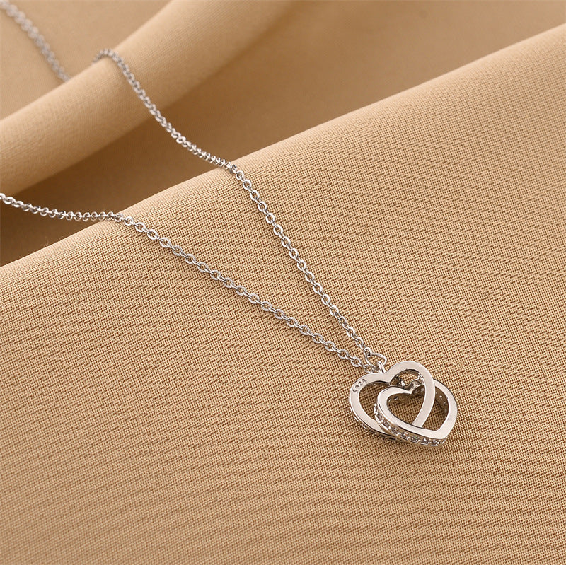 Wholesale Fashion Heart Shape Titanium Steel Copper Pendant Necklace