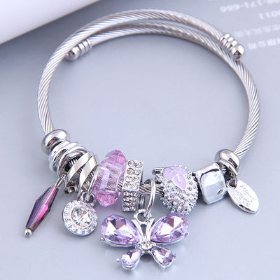 Fashion Metal Butterfly Pendant Alloy Bracelet