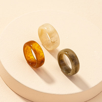 Wholesale Fashion Simple Resin Ring Set