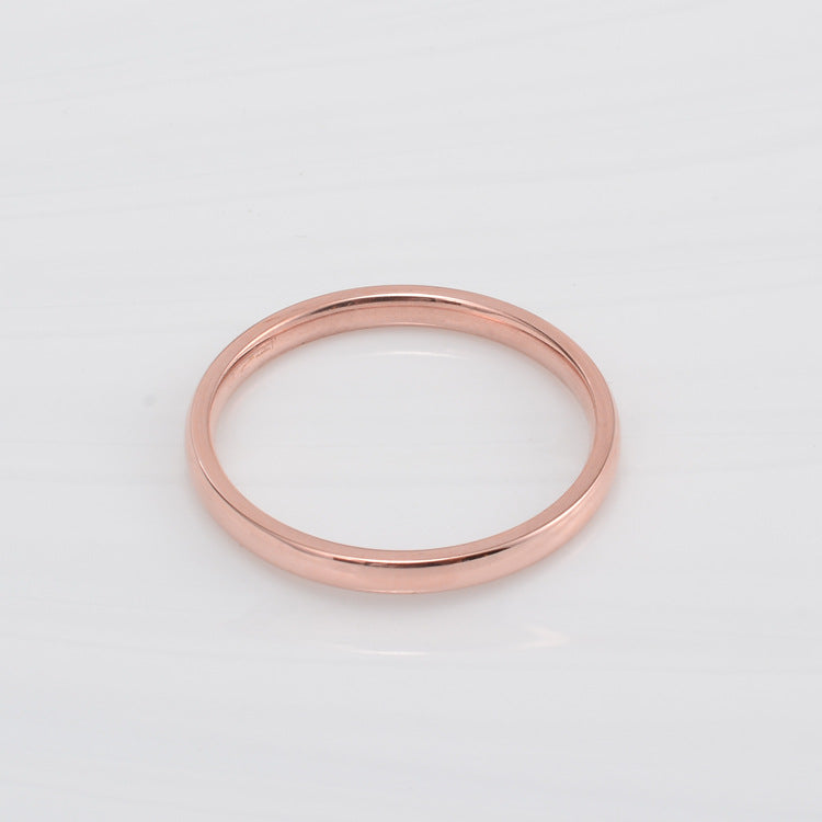 18k Rose Gold Plated Titanium Steel Minimalist Couple Ring